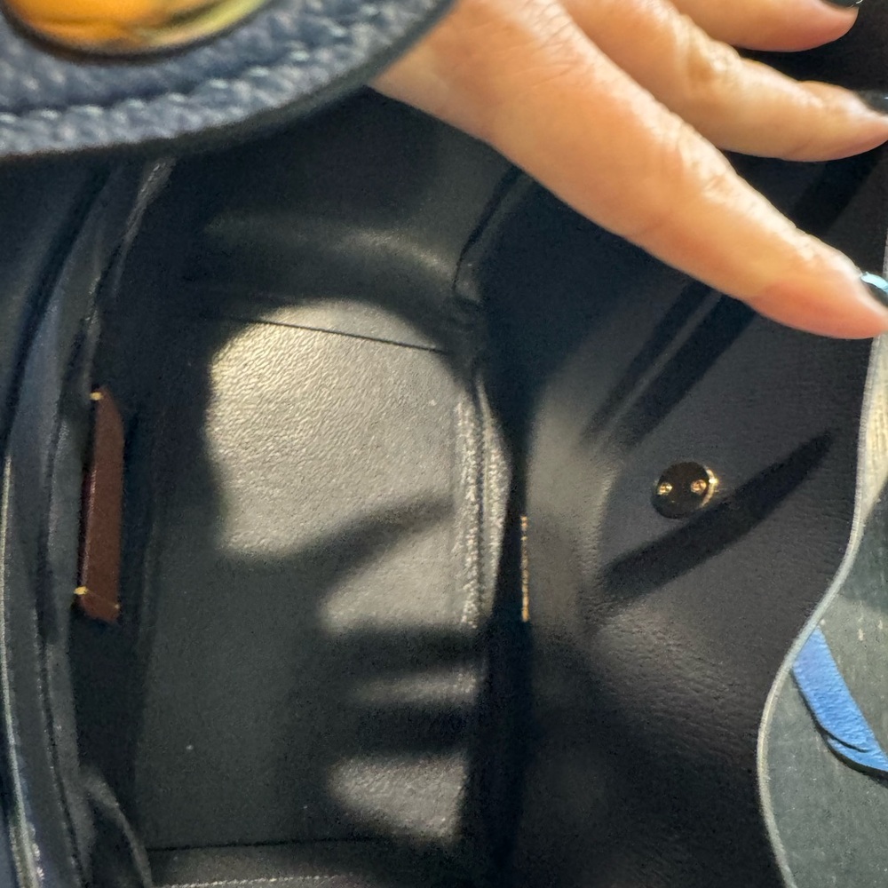 Coach Dark Blue Leather Shoulder Bag - Picture 3 of 7
